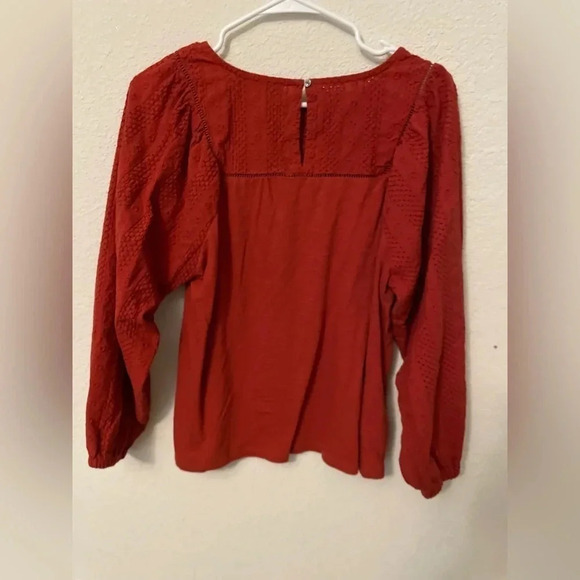 Loft embroidered ballon sleeve Burt orange color size M - Picture 5 of 5